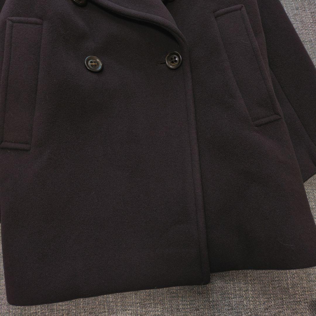 ノーブル　カシミヤ混　MTRビッグカラーPコート　ブラウン　着用感のない美品