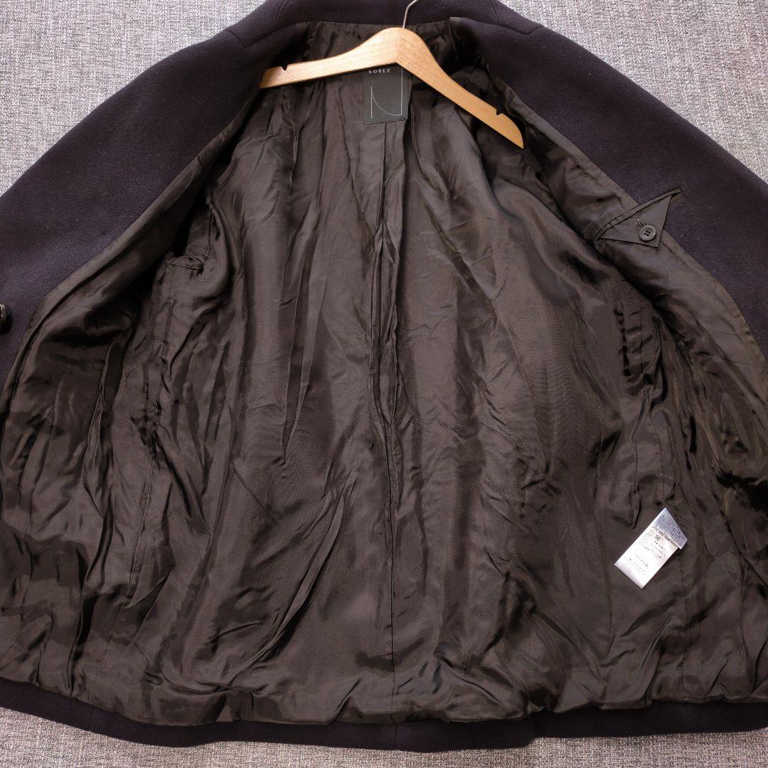 ノーブル　カシミヤ混　MTRビッグカラーPコート　ブラウン　着用感のない美品