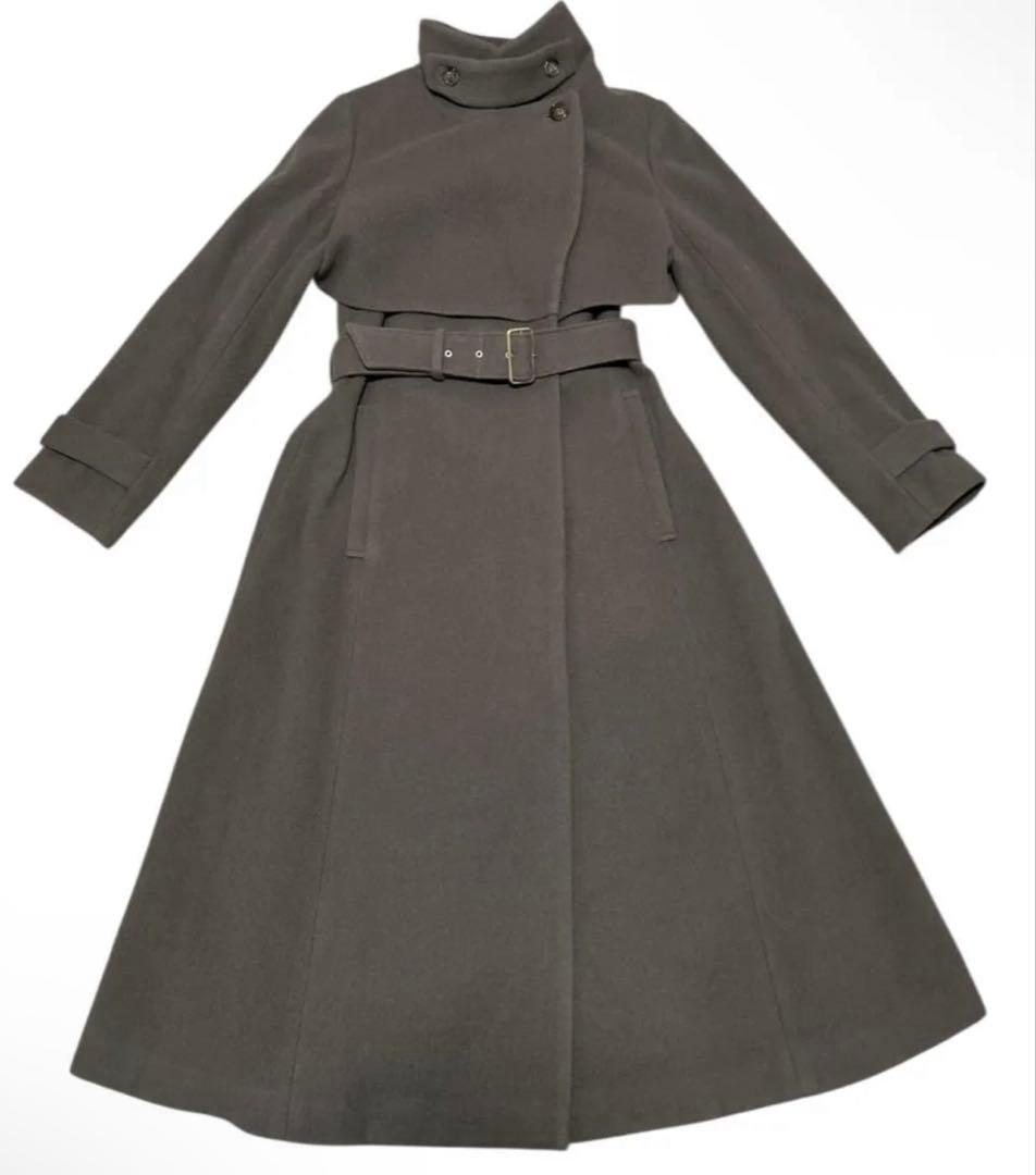 人気コート欠品無しNoela 2WAY カラーウールトレンチコート（茶） S