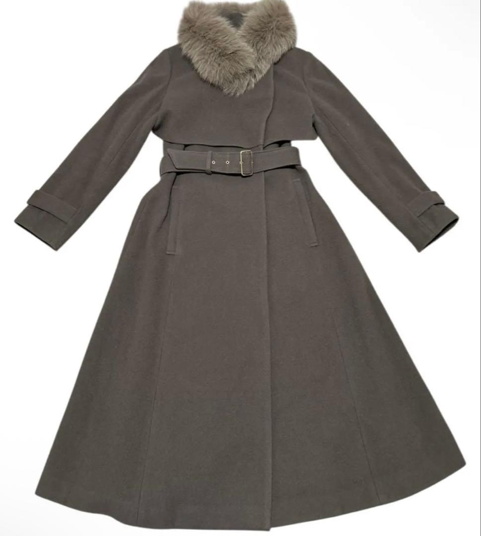 人気コート欠品無しNoela 2WAY カラーウールトレンチコート（茶） S