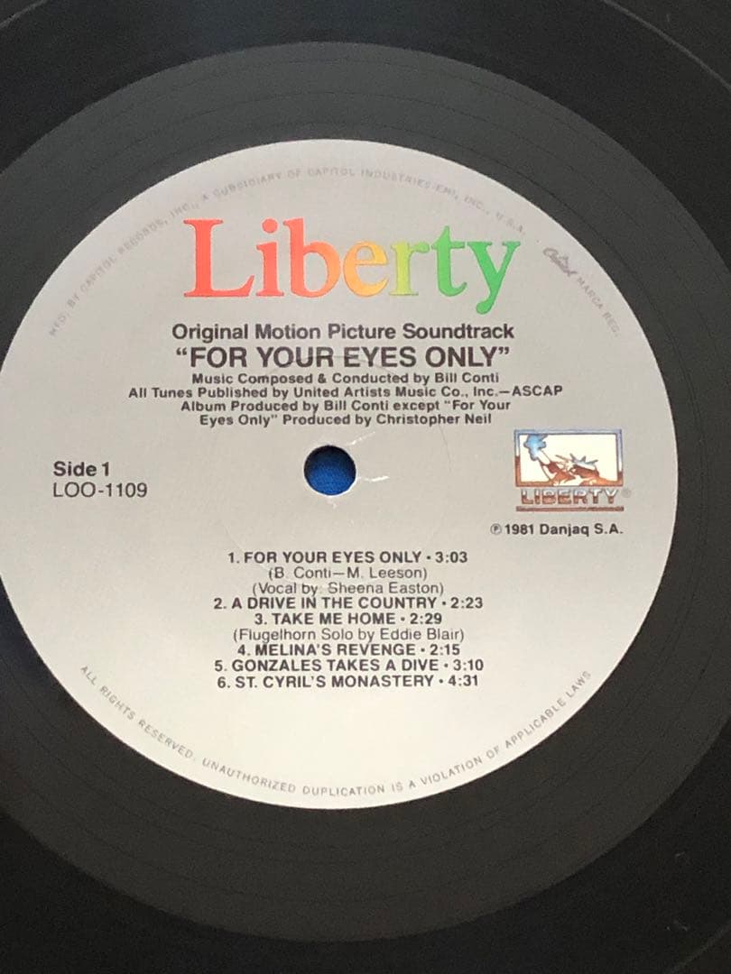 LPレコード♢Bill Conti ♢1981年♢うg4871w42