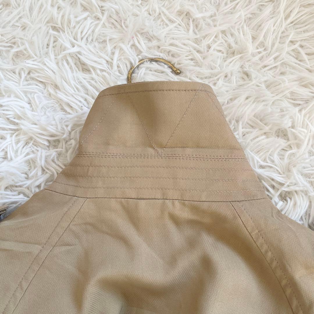 未使用級　ルイヴィトン　トレンチコート　ダミエ　レザーベルト　金ボタン　ベージュ