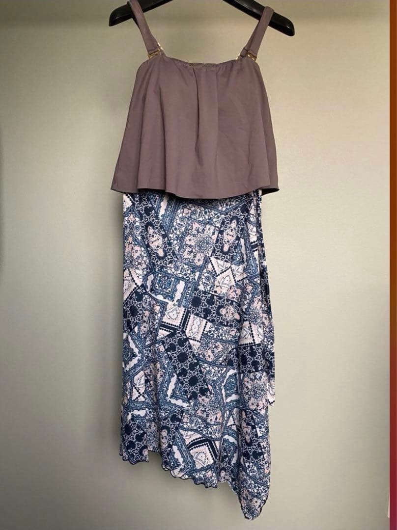 【値下げ❗️】リベーチェ水着　ロングフレアバンドゥビキニ&サロート(パレオ)