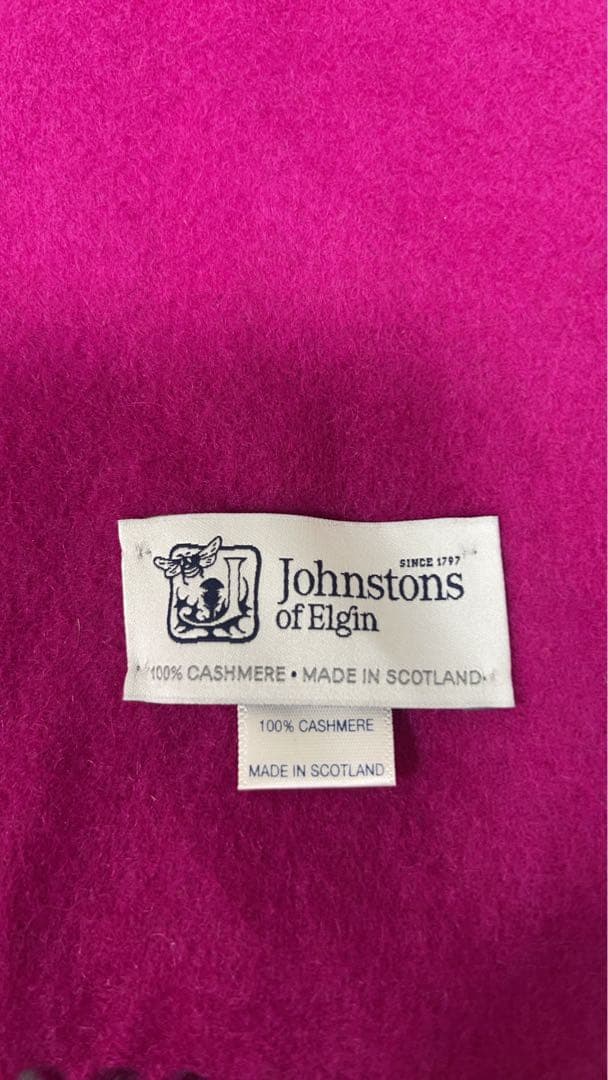 Johnstons ジョンストンズ　 カシミヤ マフラー マゼンタ　ピンク