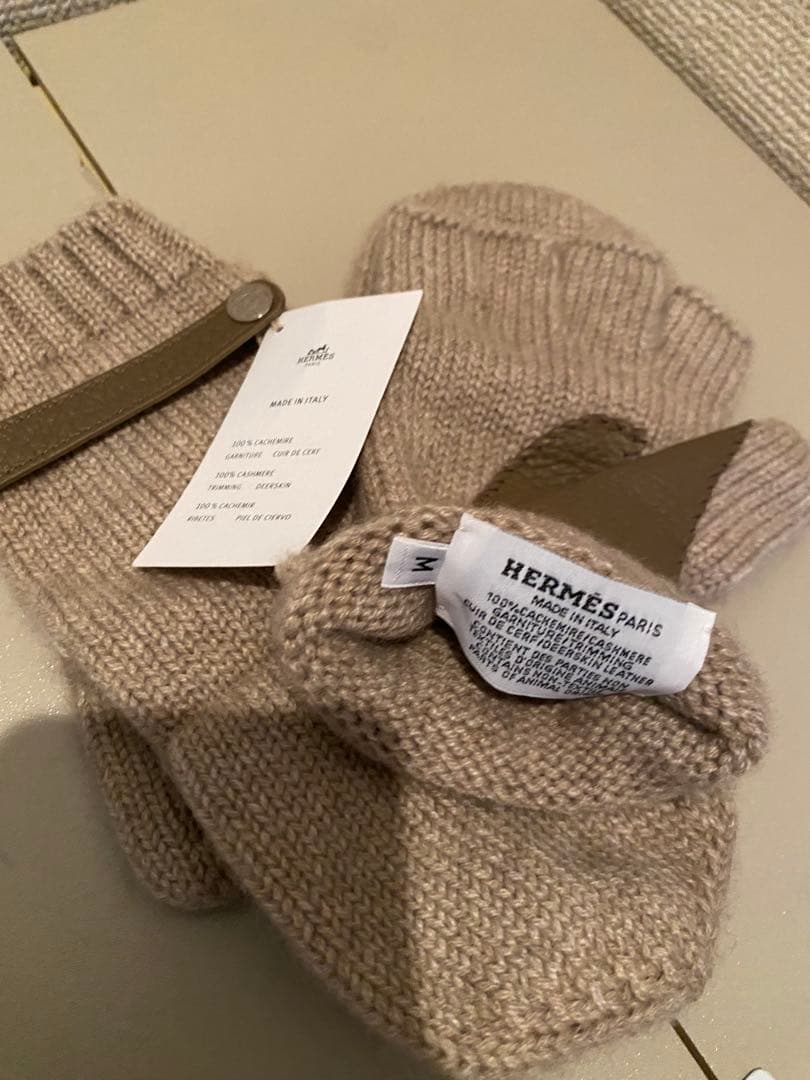 エルメス HERMES 手袋 ボルチモア グレーレザー手袋ボルチモア レディース