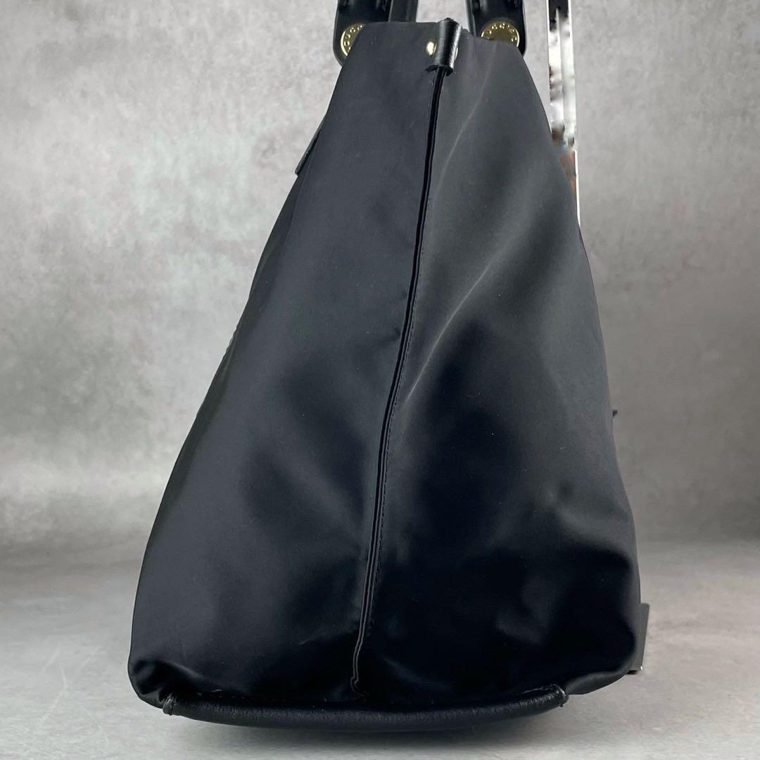 Ayuka✨IACUCCI ソルベット トートバッグ 黒 ナイロン×レザー