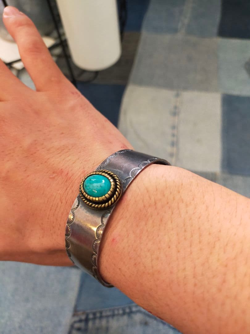 atease 大粒　ターコイズ　シルバー　バングル　RRL ナバホ