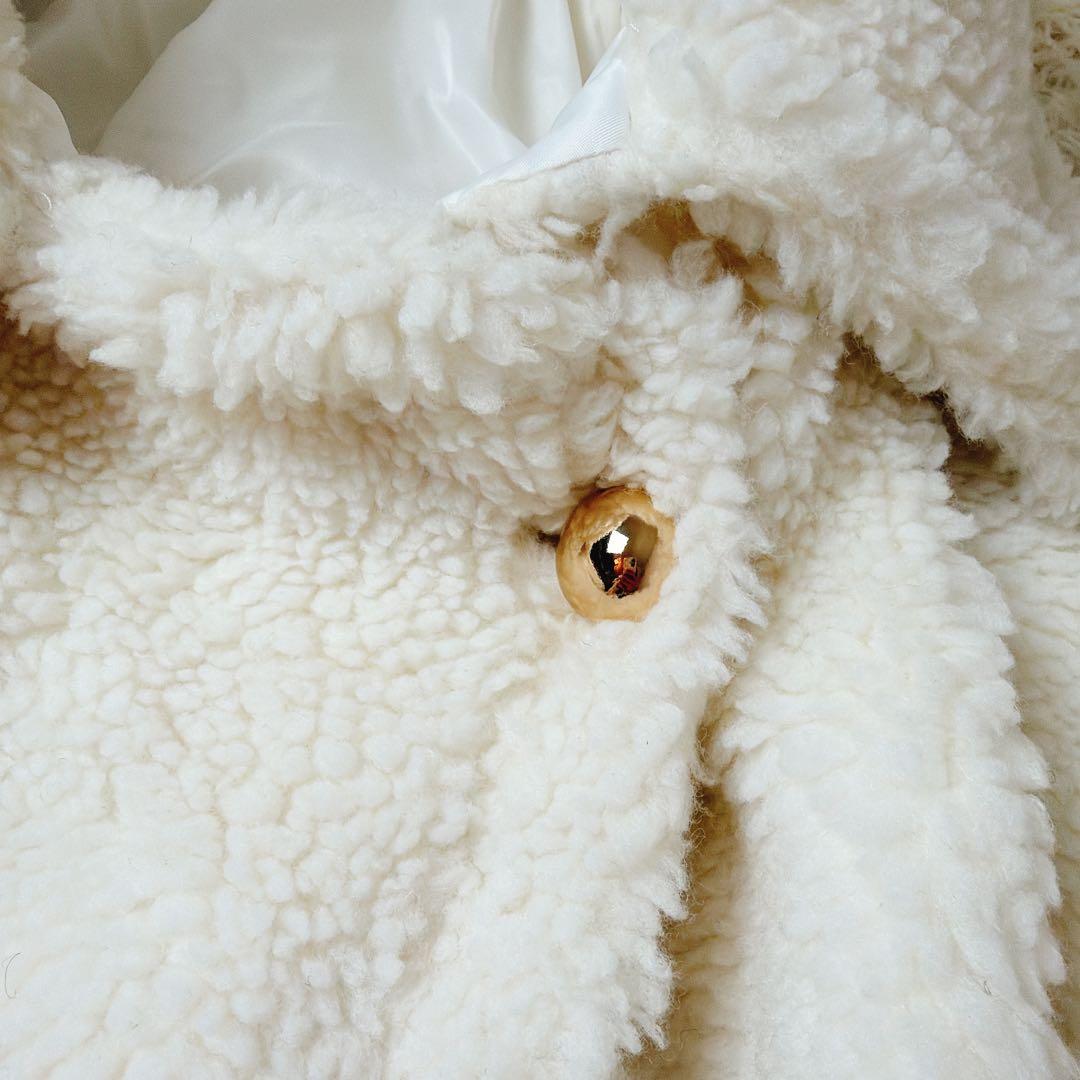 【美品】birthdaybash バースデーバッシュ　ボアポンチョ　ホワイト