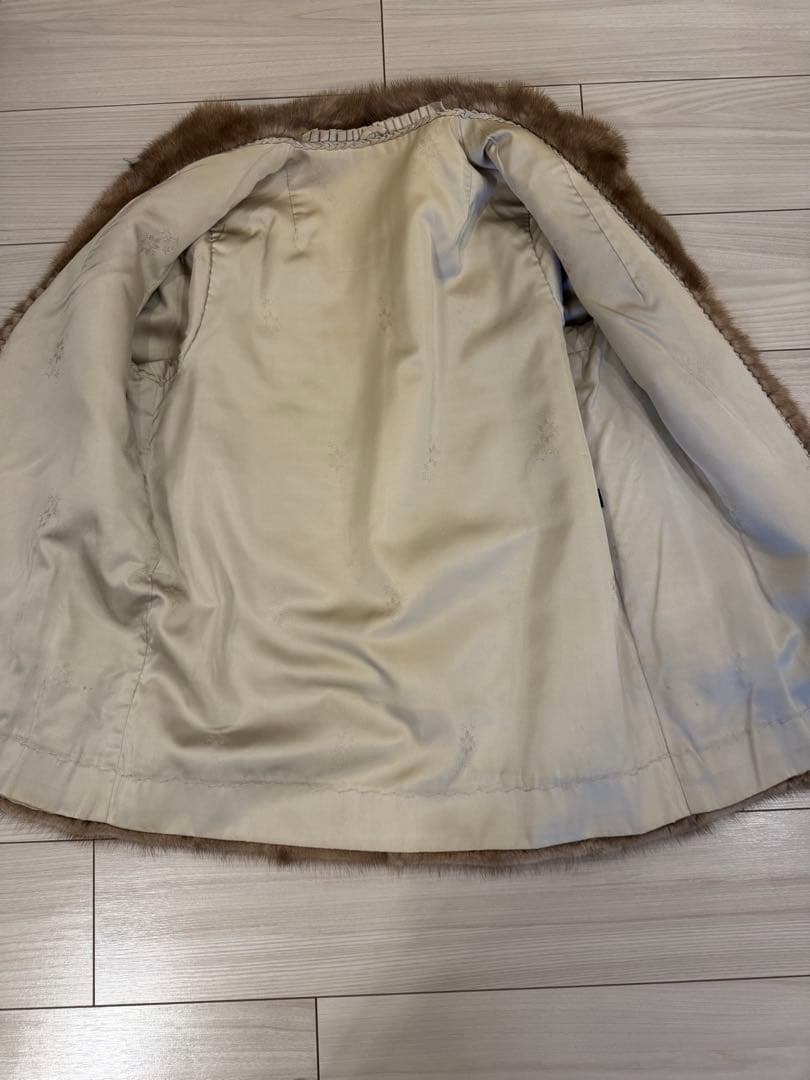 美品　シルバーミンク ハーフコート ファーコート リアルファー 定価980000