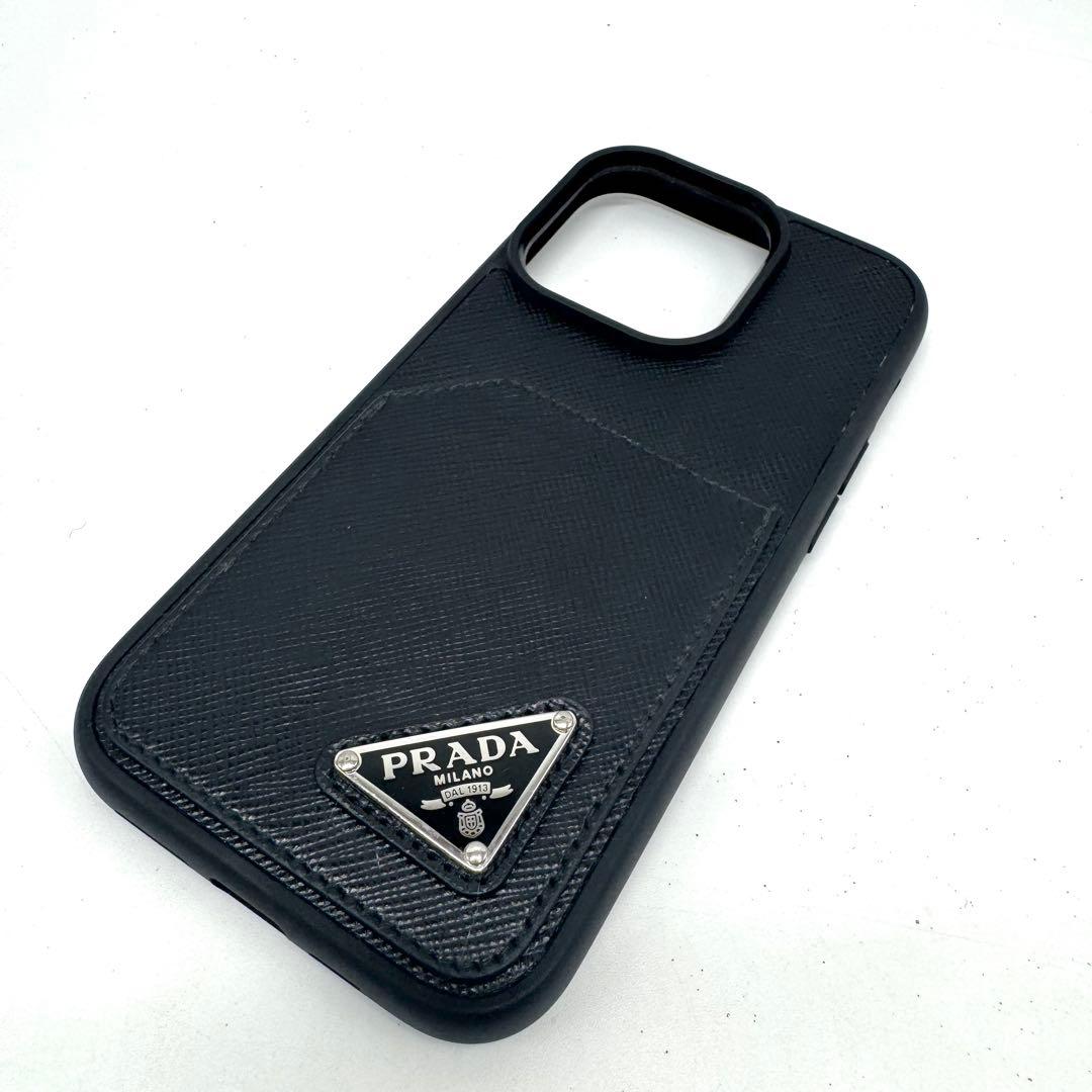 【正規品・極美品】PRADA iPhone14pro ケース サフィアーノレザー
