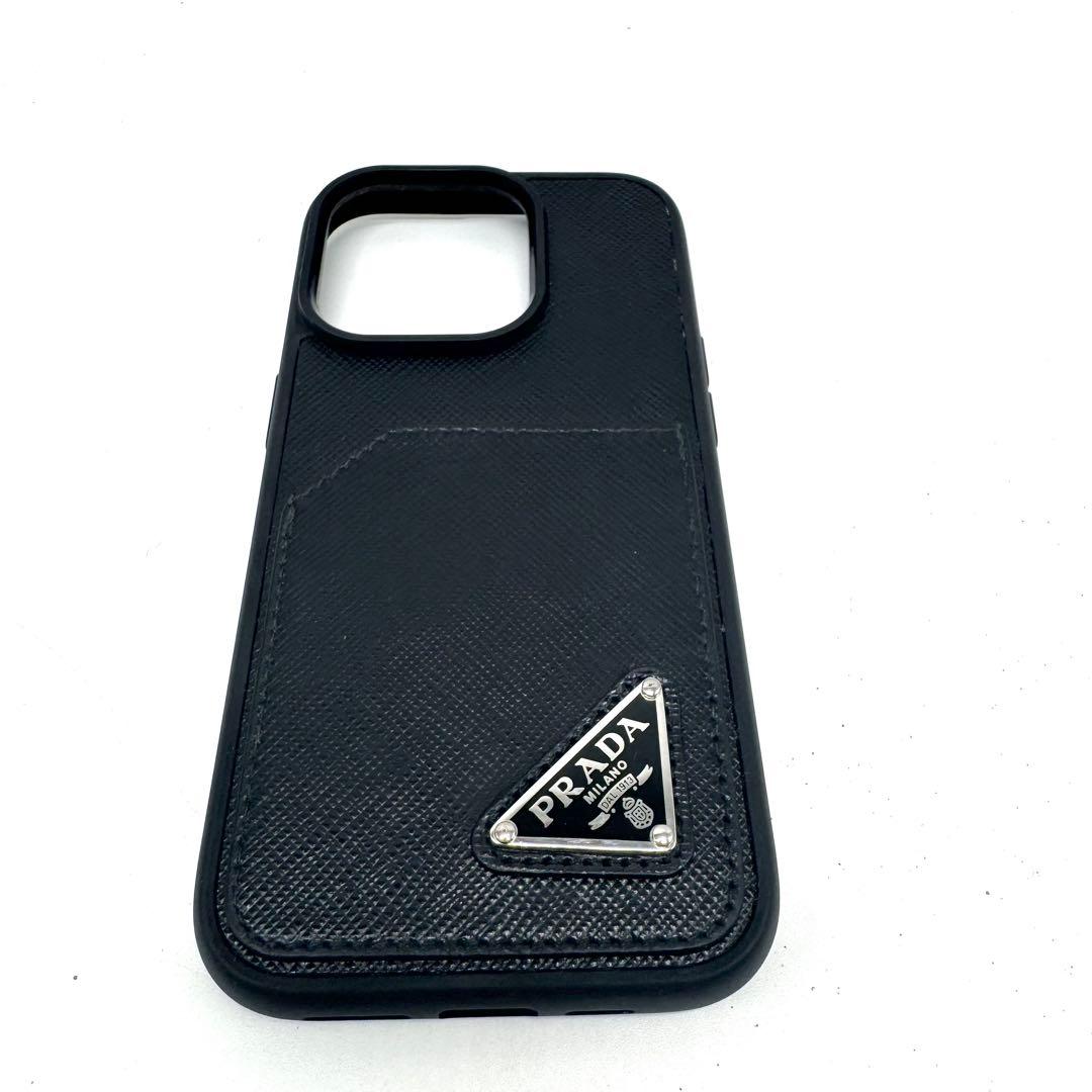 【正規品・極美品】PRADA iPhone14pro ケース サフィアーノレザー