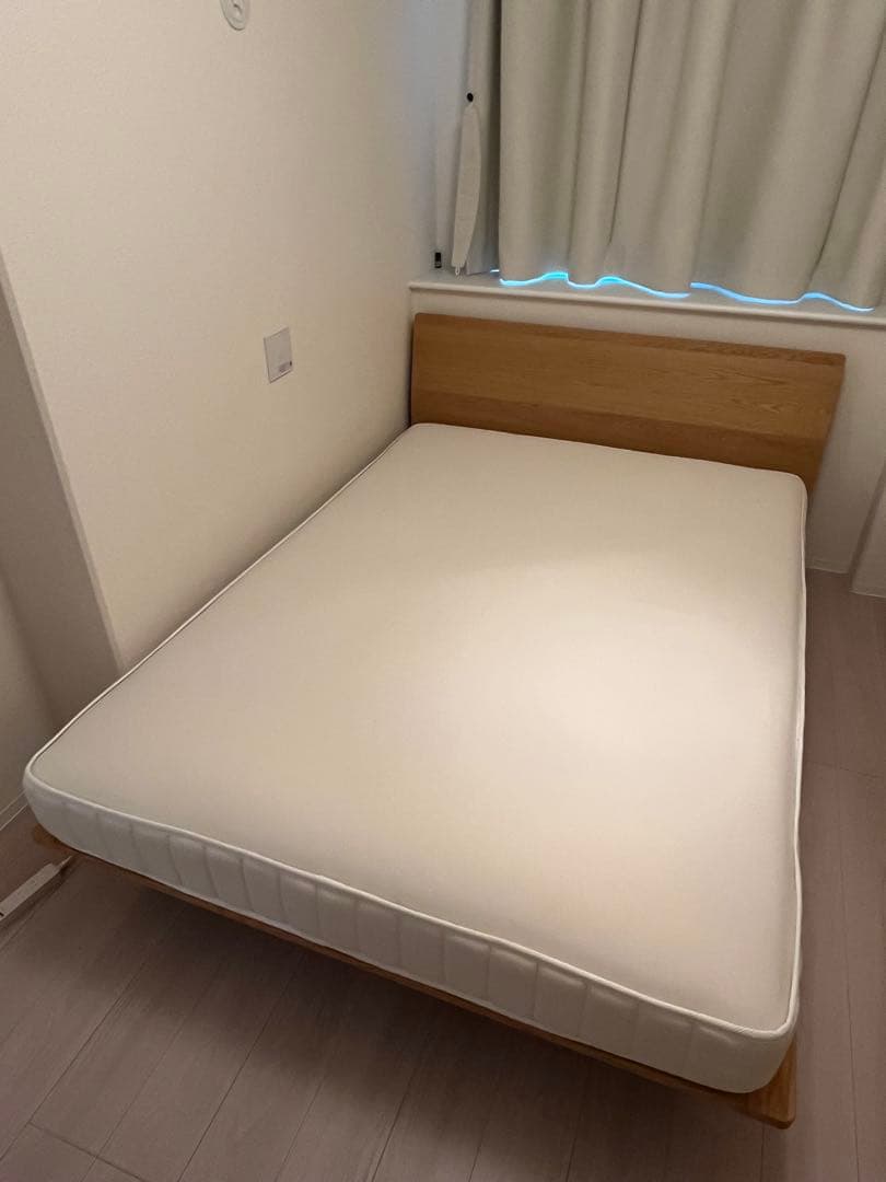 無印良品 ベッドフレーム ダブル ヘッドボード&マットレス付 バラ売り可