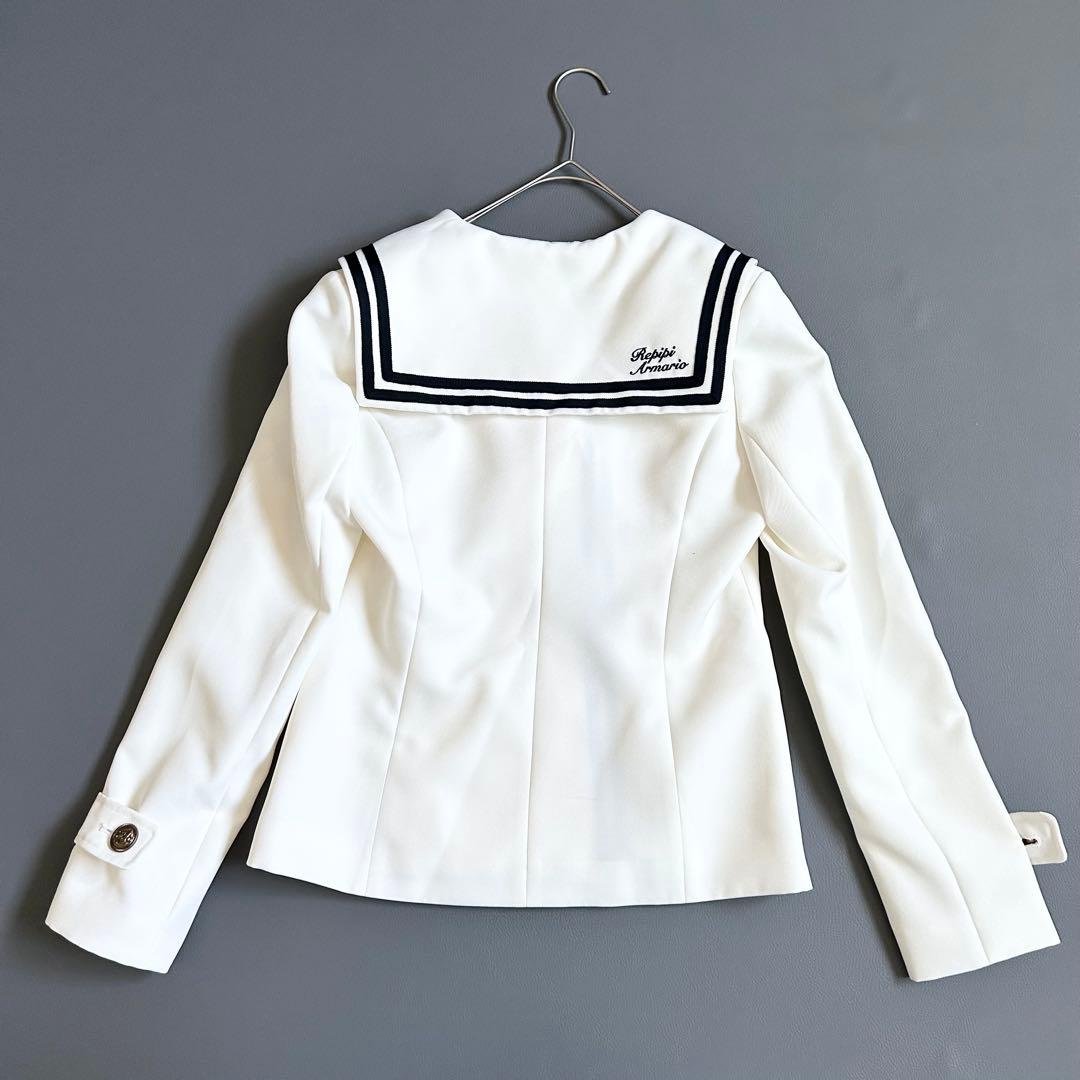 1183y美品 レピピアルマリオ セーラー卒服3点セットアップ 白 150