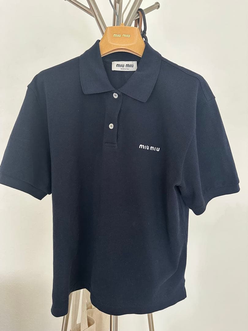 miumiu コットンピケ ポロシャツ
