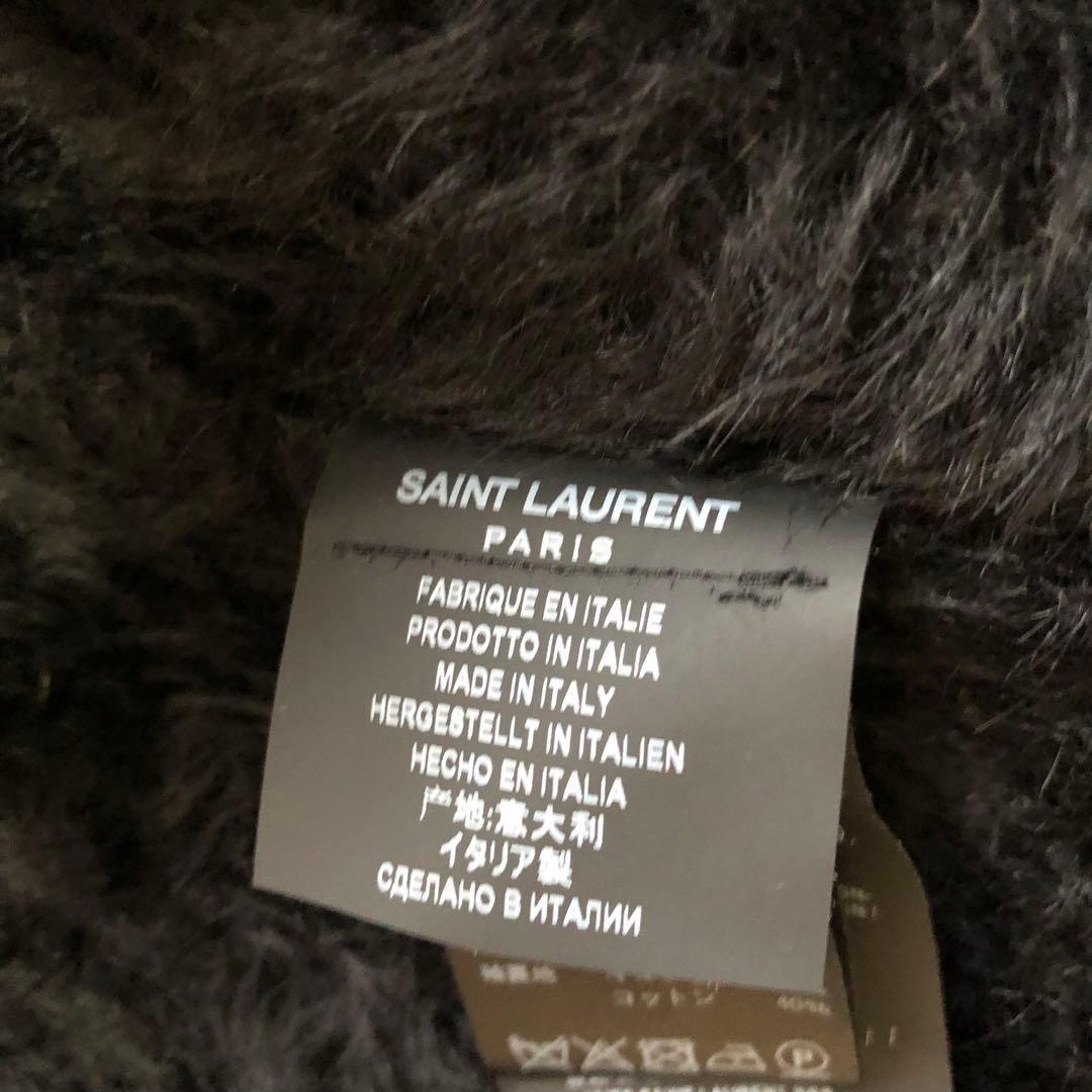 SAINT LAURENT PARIS 19AW ウール ボア チェックコート