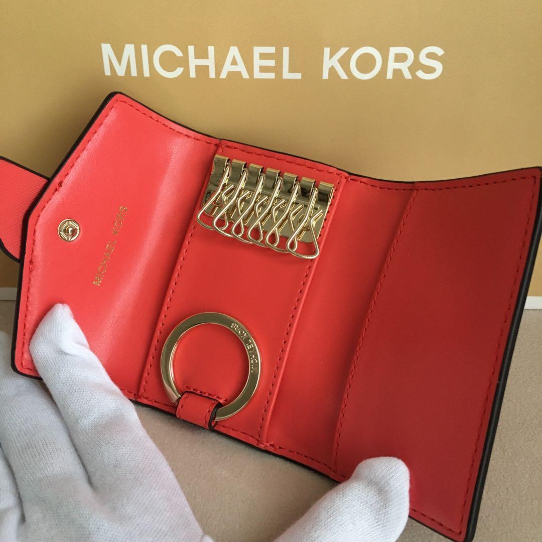 新品 マイケルコース MICHEAL KORS レッド キーケース 財布