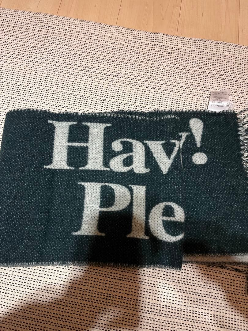 GANNI ロゴ入りマフラー ダークグリーン