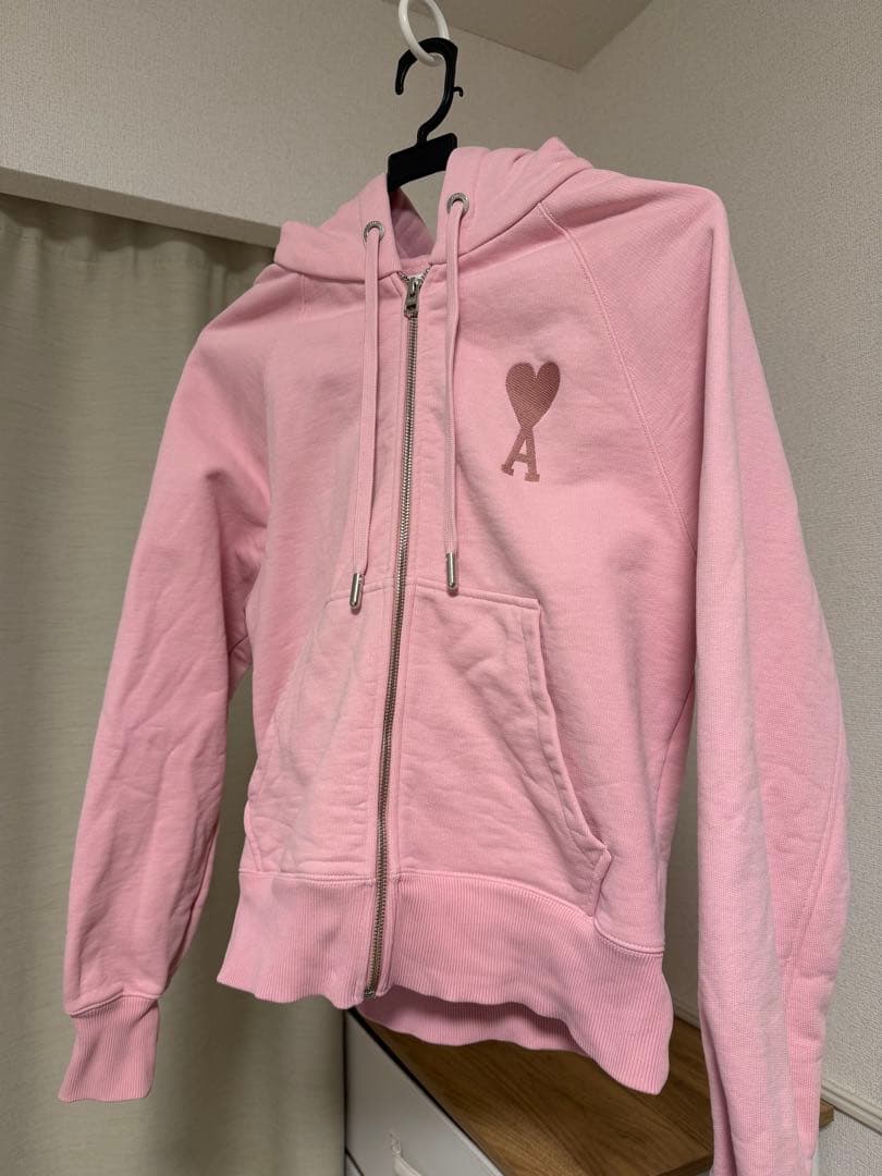 ami paris ピンク ジップアップパーカー XXSサイズ