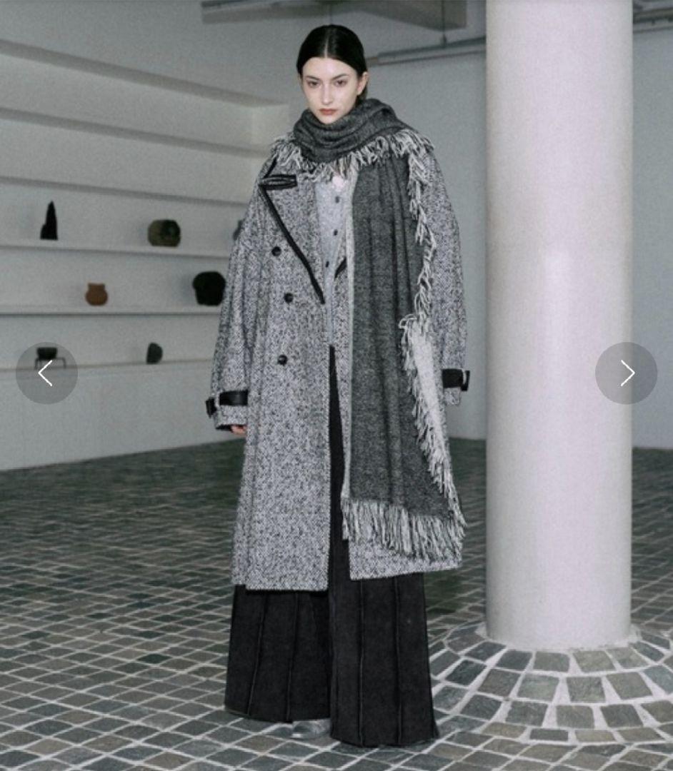 seyto/セイト リバーシブルフリンジウールロングマフラー