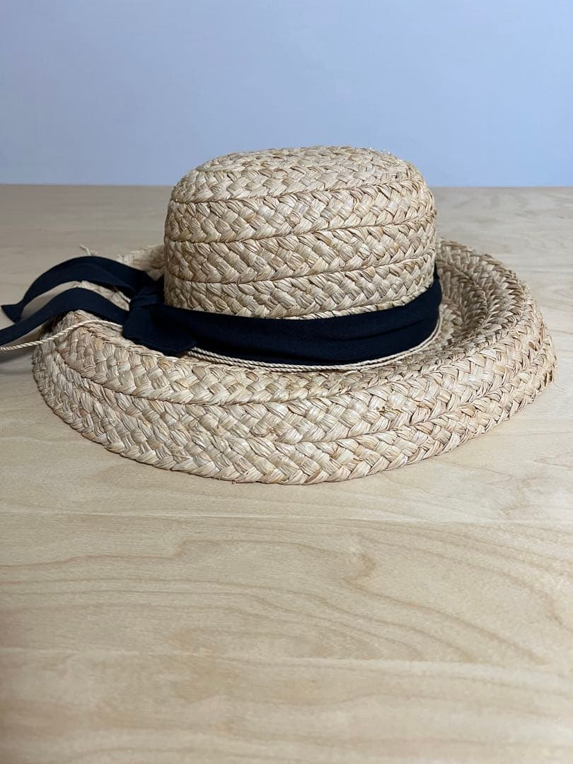 HELEN KAMINSKIヘレンカミンスキー 麦わら帽子 ベージュ リボン付き