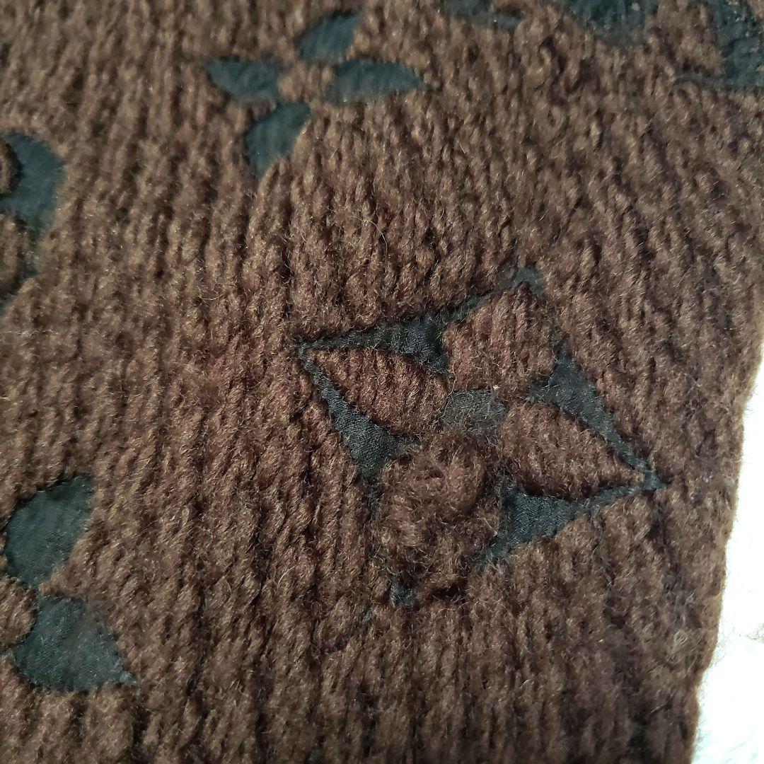 ルイヴィトン エシャルプ　ロゴマニア マフラー ウール ブラウン