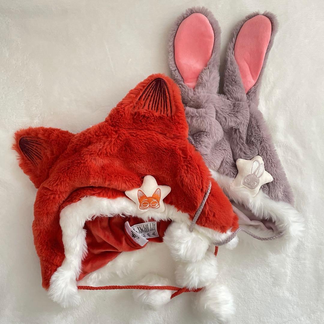 セール❣️ 上海ディズニーズードピアニックジュディふわふわファンキャップ　帽子2点