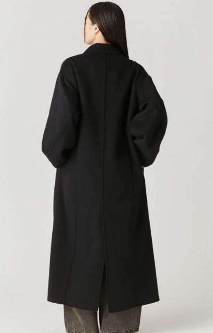 FRAY I.D ウールリバーダブルチェスターロングコート　ブラック