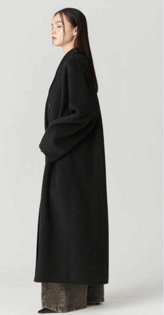 FRAY I.D ウールリバーダブルチェスターロングコート　ブラック