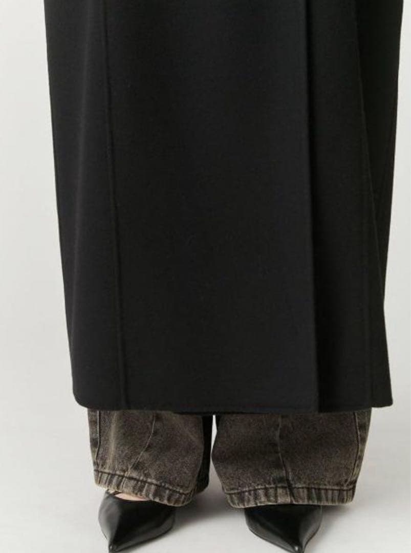 FRAY I.D ウールリバーダブルチェスターロングコート　ブラック