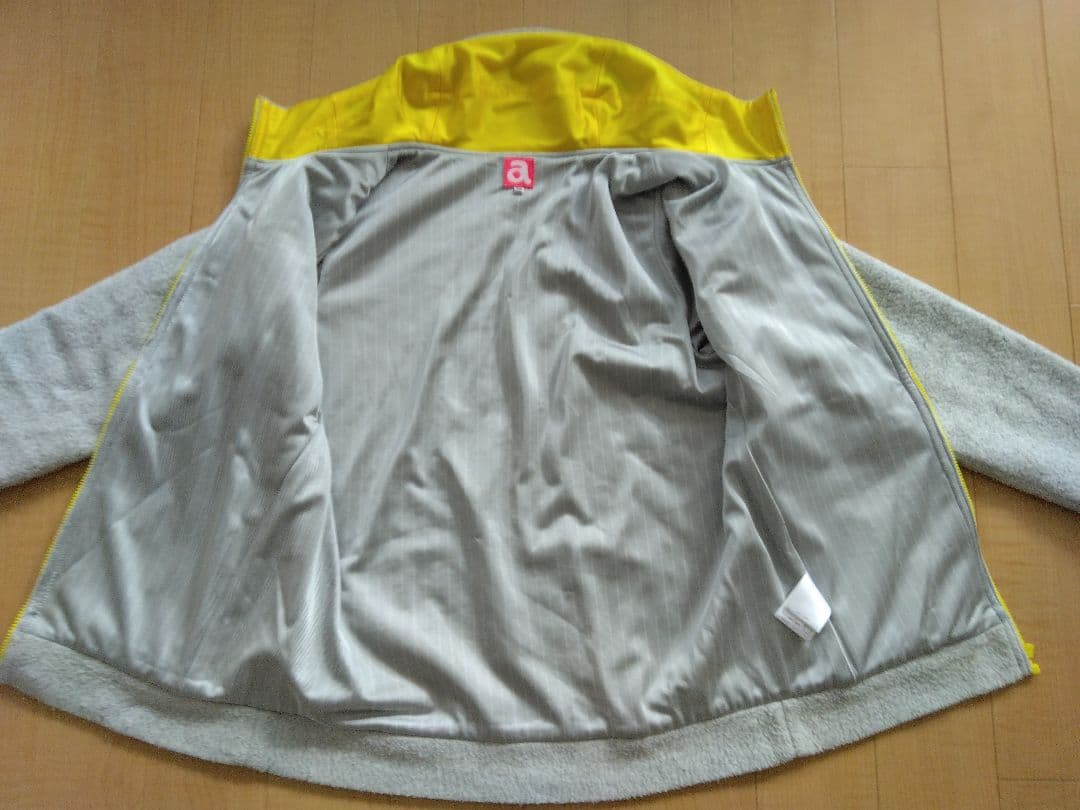 【美品】アルチビオ ボアフリースジャケット 裏蓄熱 グレー/イエロー サイズ36