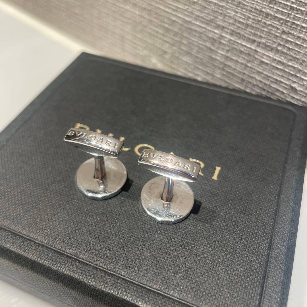 ブルガリ BVLGARI カフスボタン ブルガリブルー シルバー925