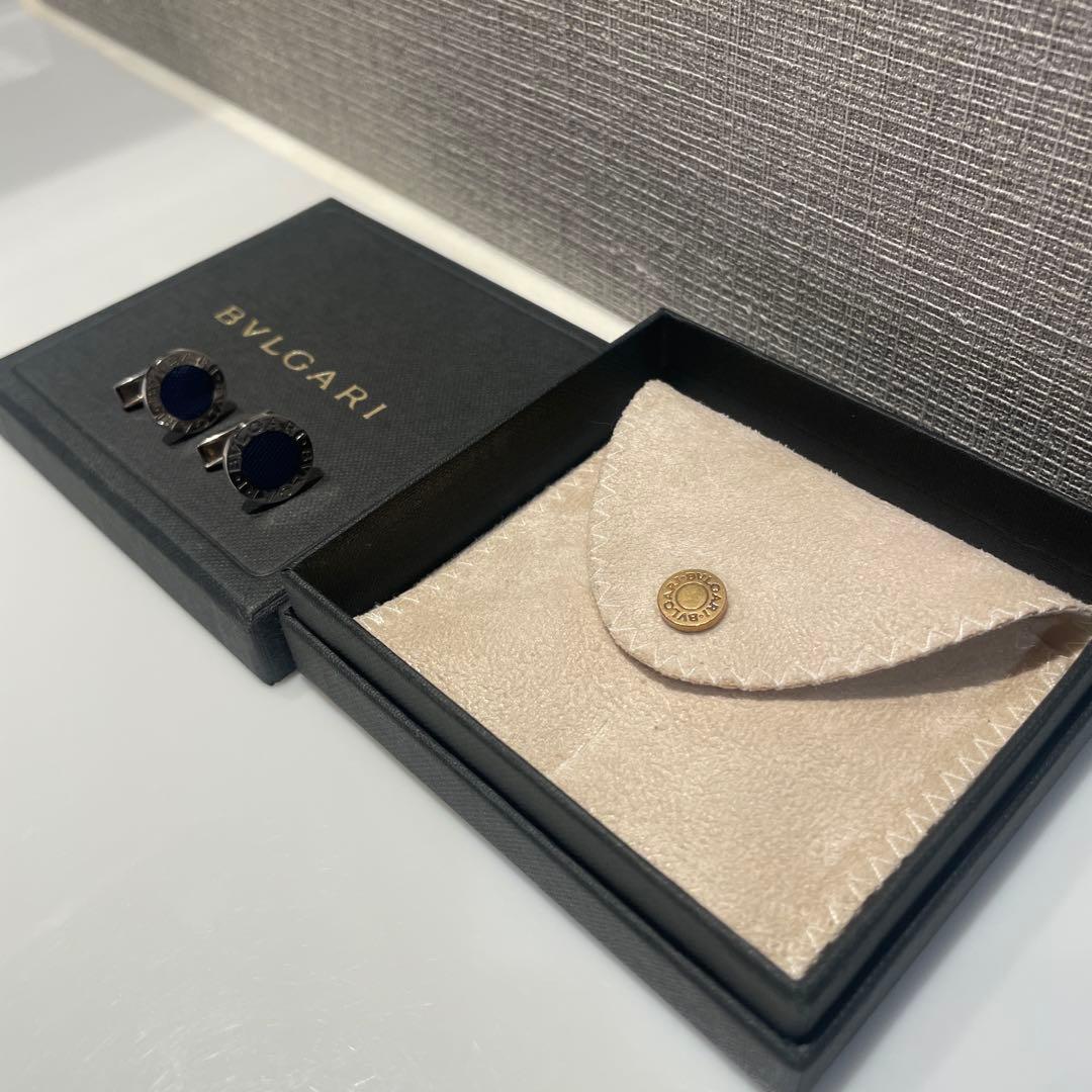 ブルガリ BVLGARI カフスボタン ブルガリブルー シルバー925