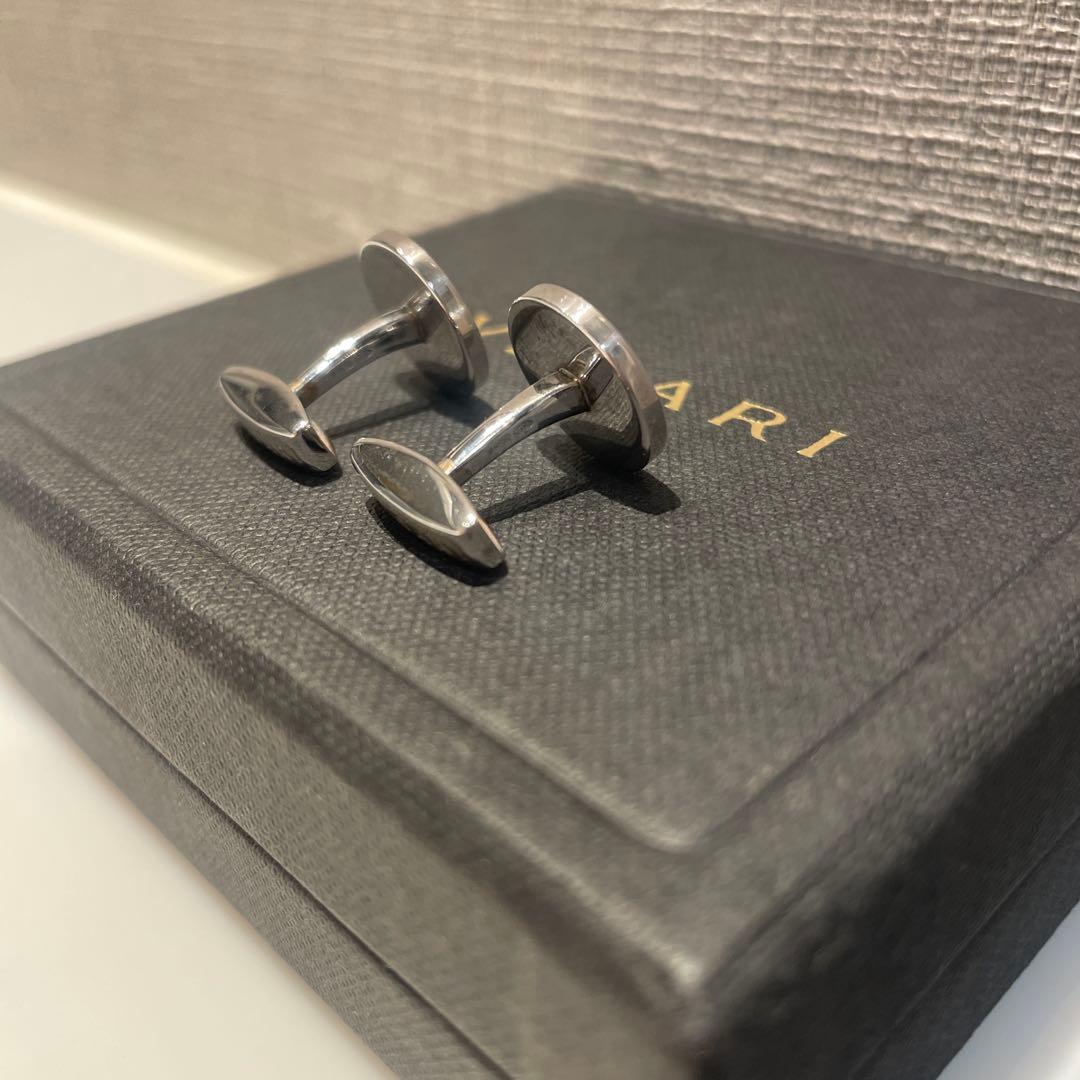 ブルガリ BVLGARI カフスボタン ブルガリブルー シルバー925