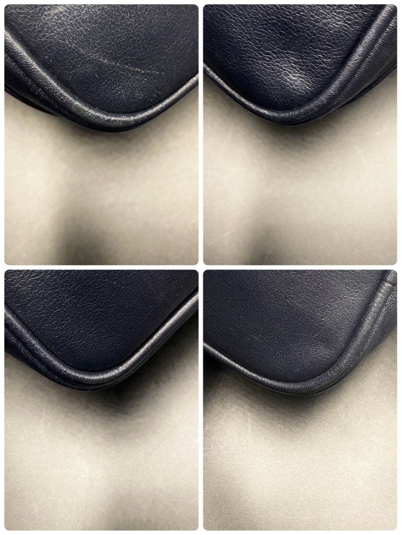 【美品】クレージュ ショルダーバッグ デカロゴ カットワーク ブラック Y2K