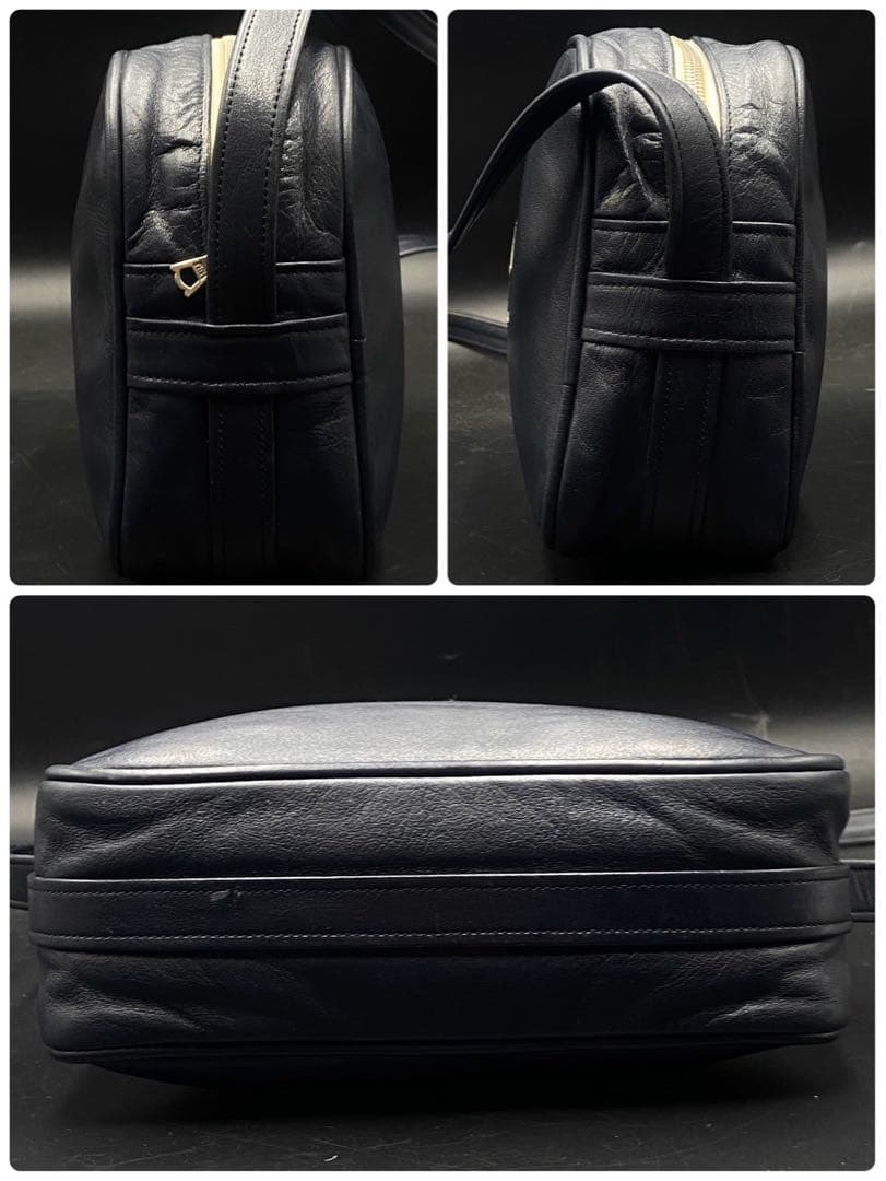 【美品】クレージュ ショルダーバッグ デカロゴ カットワーク ブラック Y2K