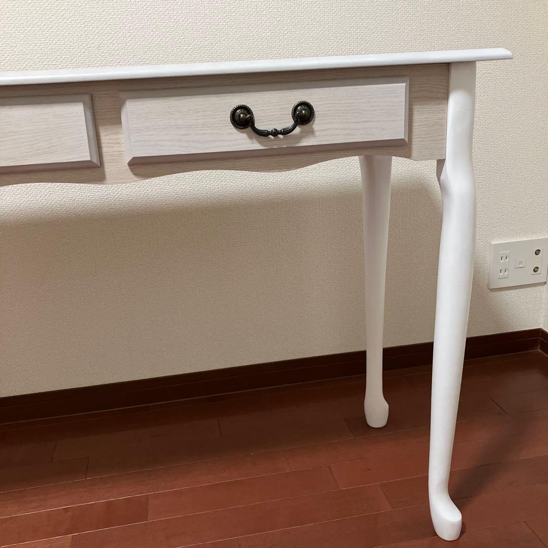 アンティーク風　猫足　ホワイトコンソールテーブル　デスク　幅100
