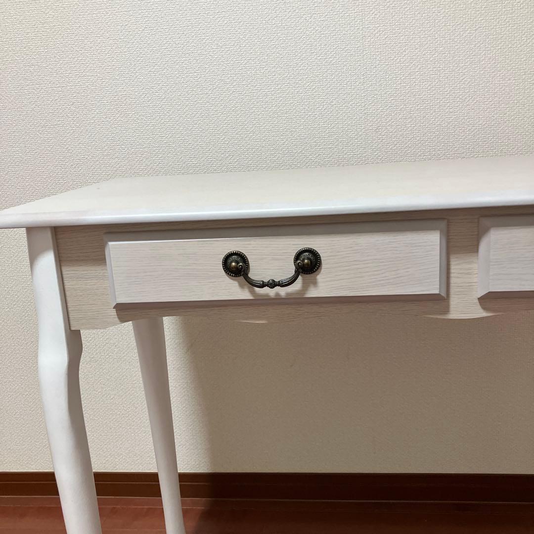 アンティーク風　猫足　ホワイトコンソールテーブル　デスク　幅100