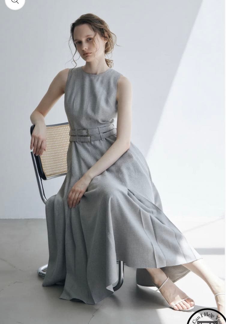 ワンピース laubeblanc double-belted melange dress