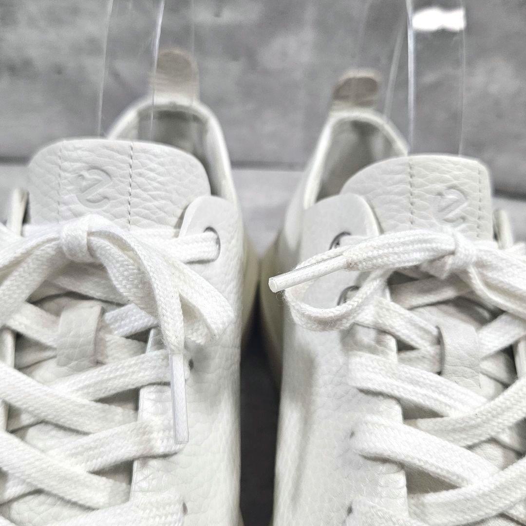 美品 ECCO エコー レザースニーカー 厚底 ホワイト 38