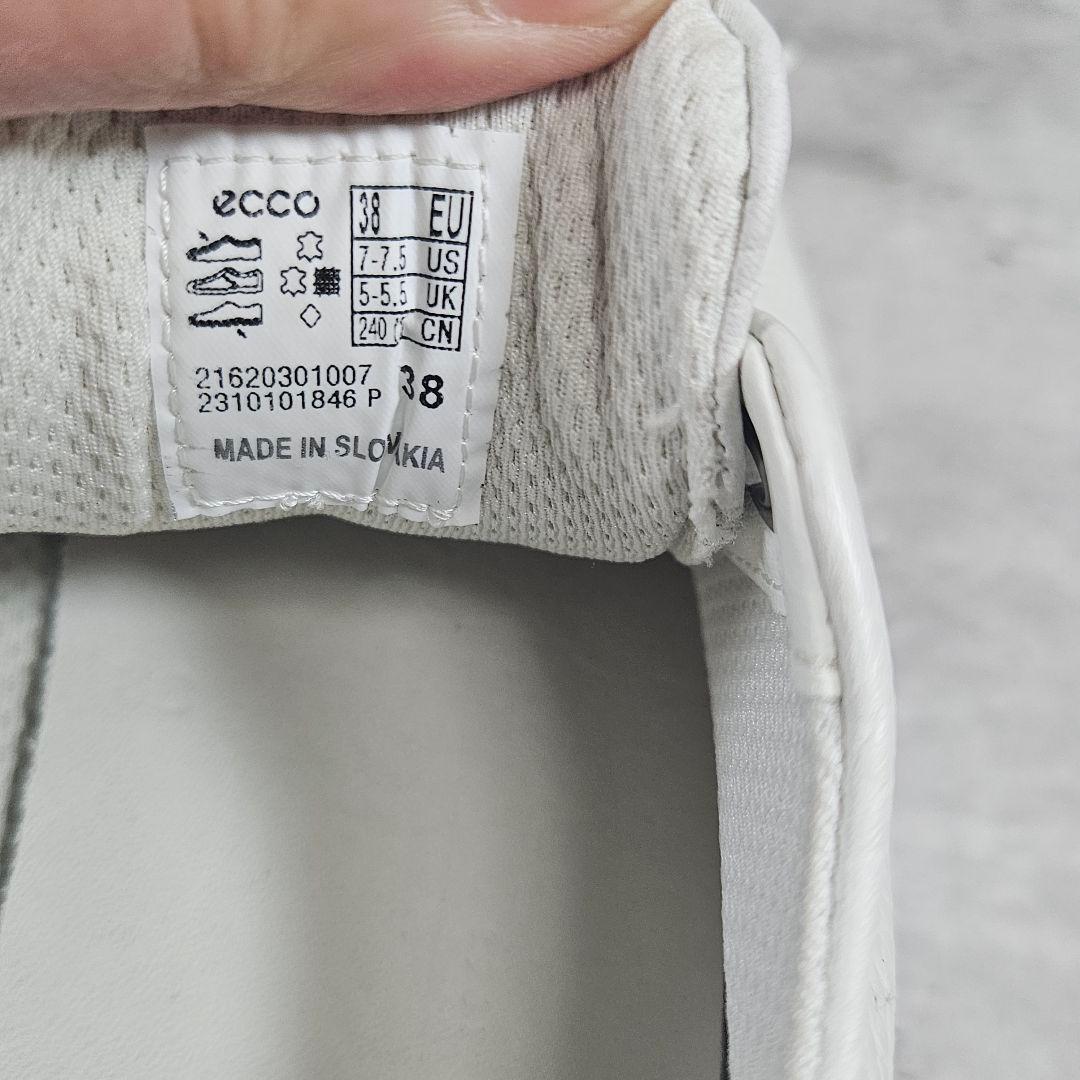 美品 ECCO エコー レザースニーカー 厚底 ホワイト 38