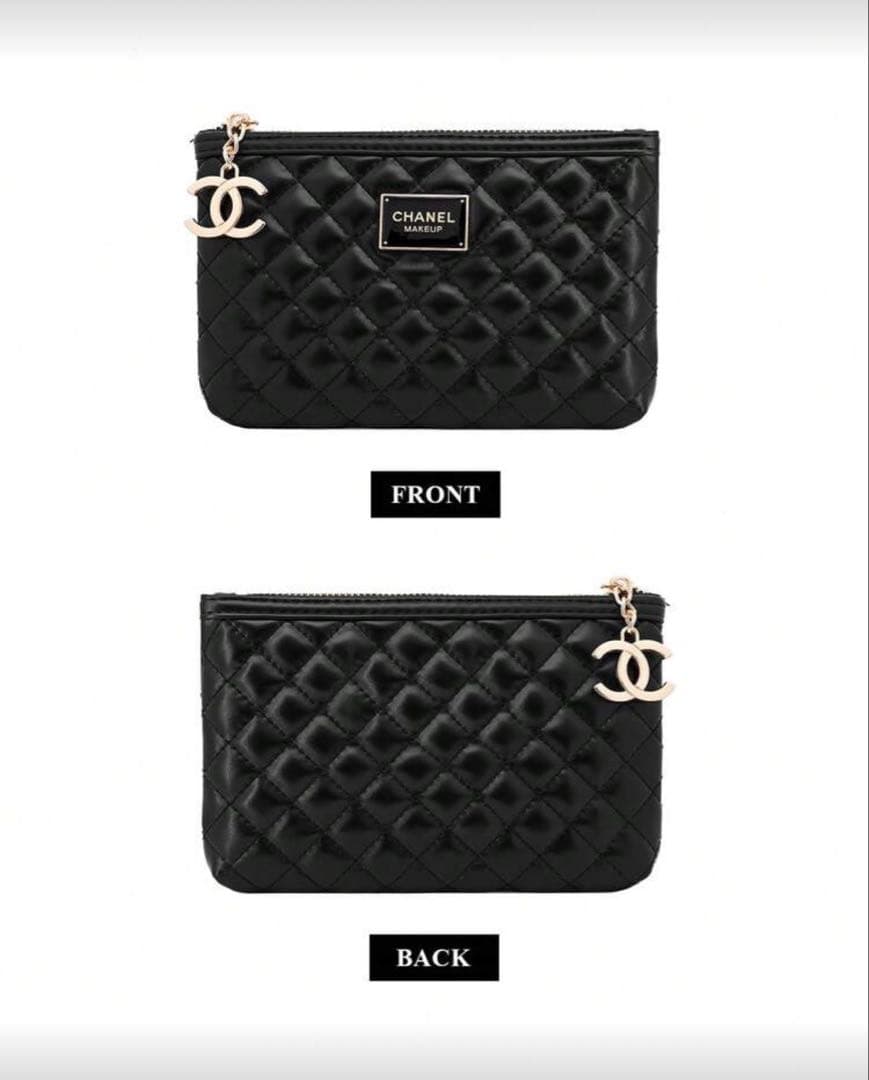 k*a様 CHANEL ブラック 化粧ポーチ　ダイアモンドパターン