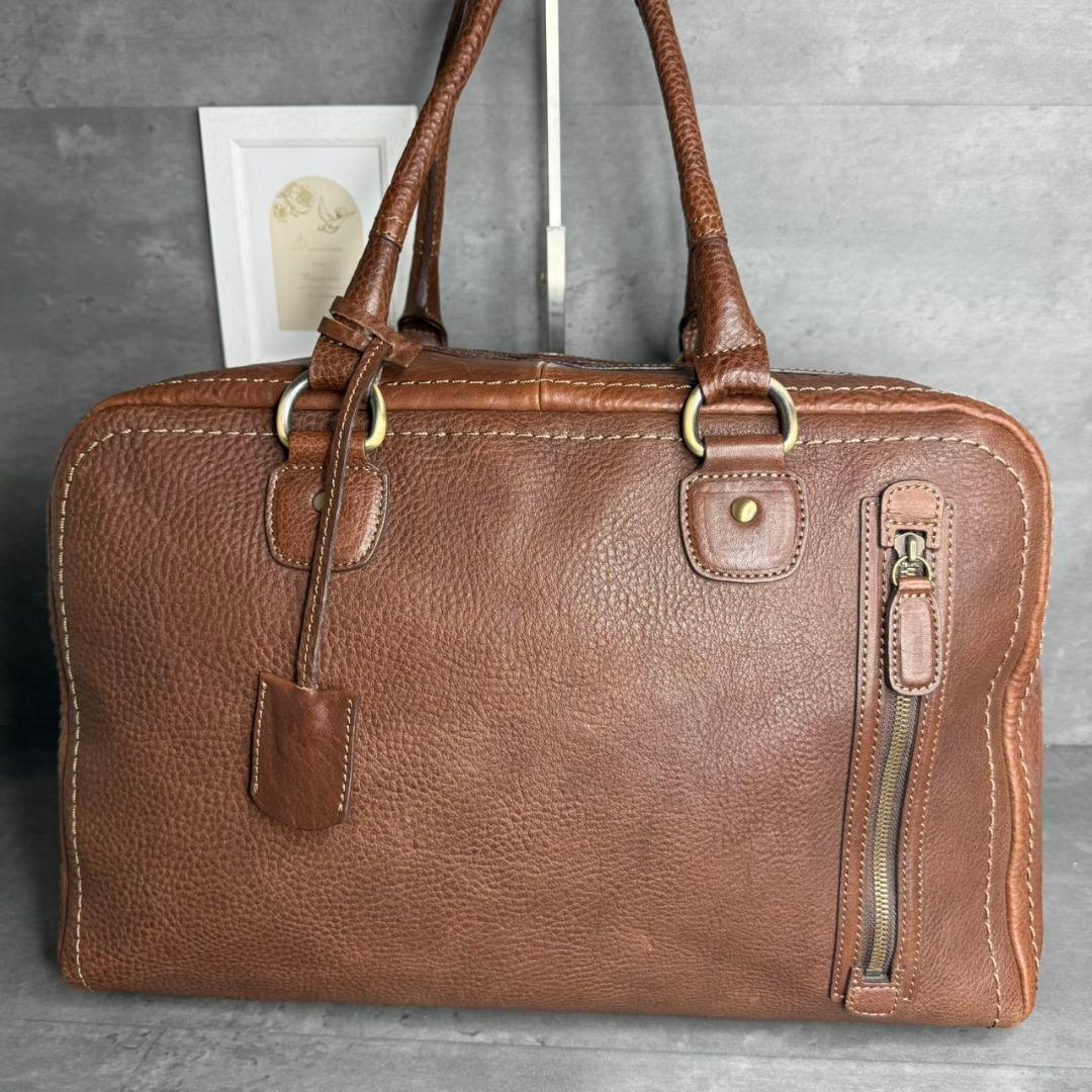 【美品】土屋鞄 トーンオイルヌメ アンティック ボストンバッグ 本革 レザー