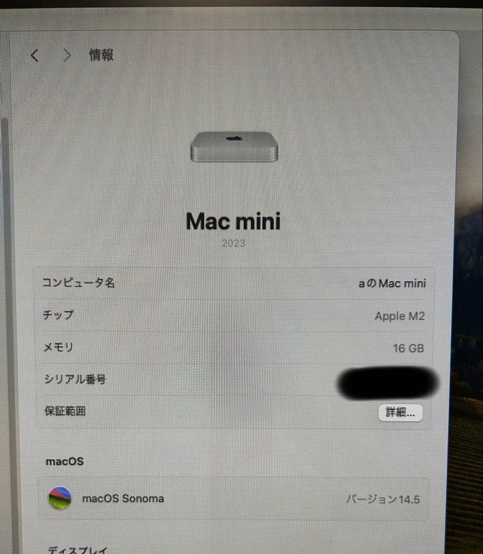 M2 Macmini ( 2023) メモリー16G SSD256G 美品