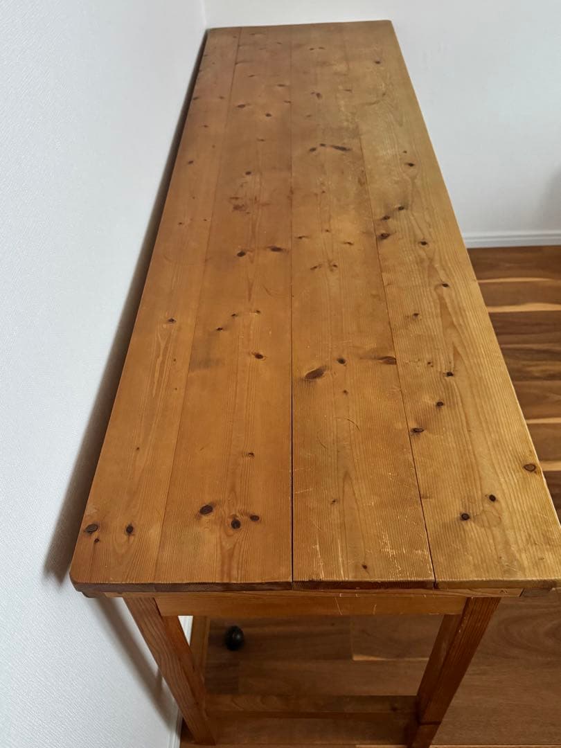 木製長机 什器 作業台 W160×D50×H75ライトブラウン ナチュラル北欧