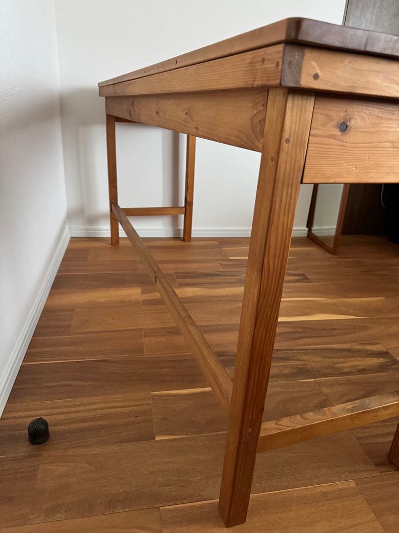 木製長机 什器 作業台 W160×D50×H75ライトブラウン ナチュラル北欧