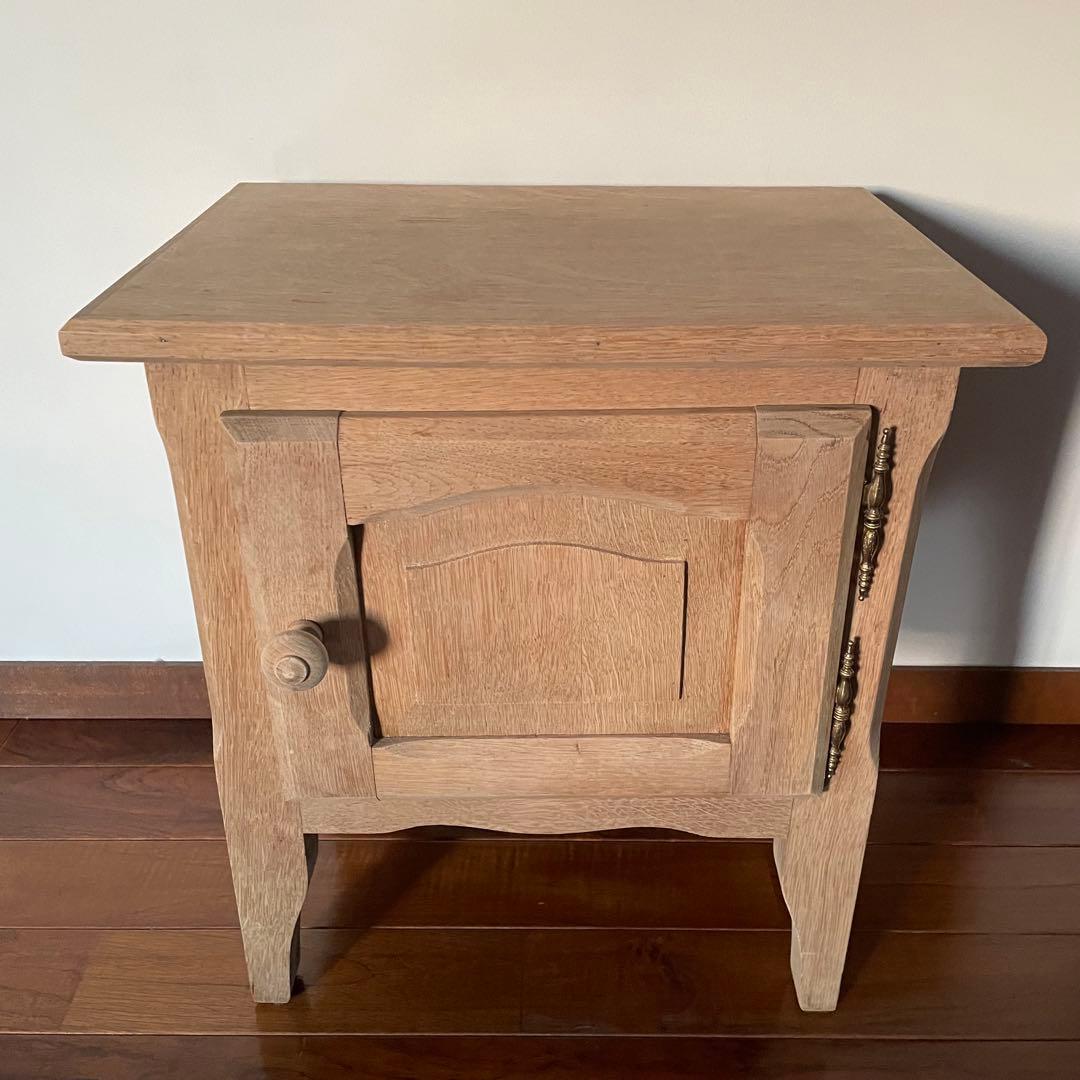 キャビネット サイドテーブル ナイトテーブル アンティーク フランス 無塗装