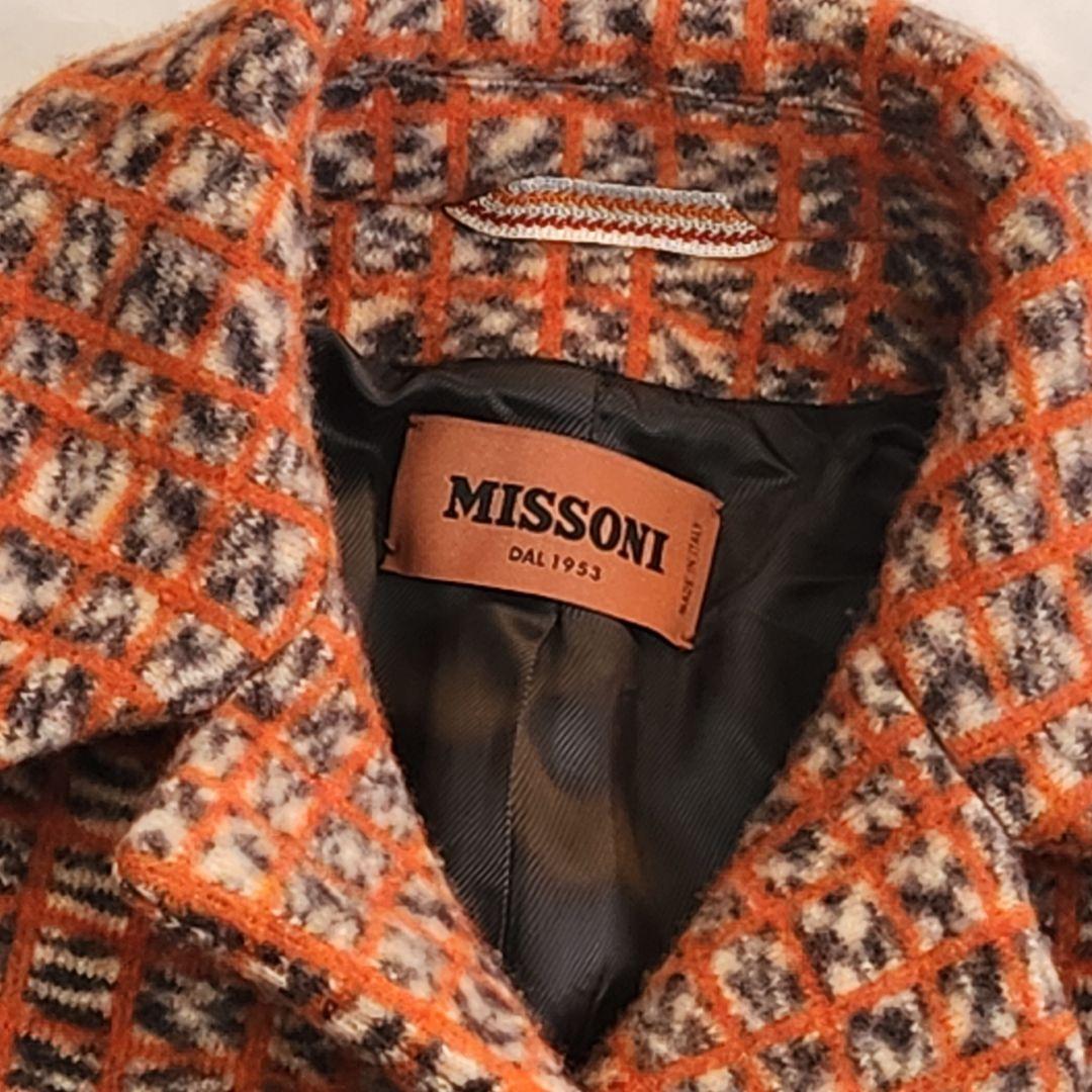 【未使用級】ミッソーニ✨イタリア製 チェスターコート ウール Lサイズ オレンジ