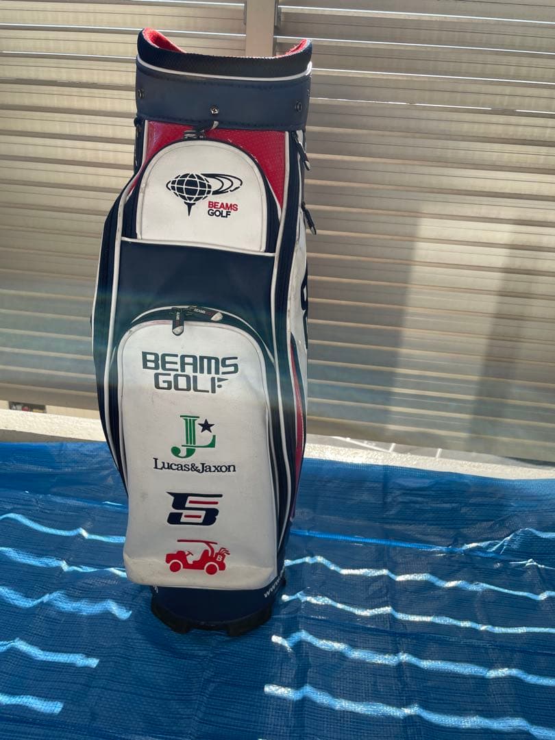 期間限定値下げ！BEAMS GOLF キャディバッグ ホワイト/レッド/ネイビー