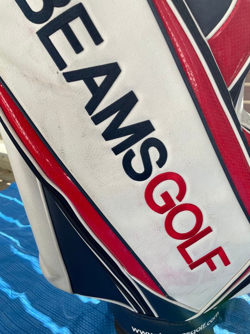 期間限定値下げ！BEAMS GOLF キャディバッグ ホワイト/レッド/ネイビー