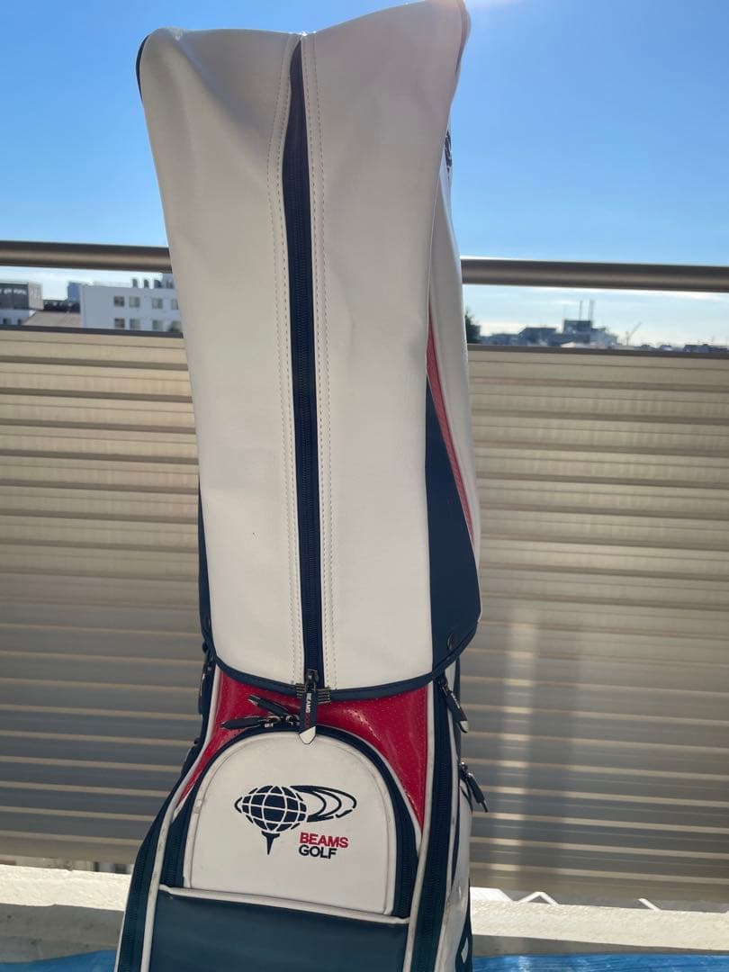 期間限定値下げ！BEAMS GOLF キャディバッグ ホワイト/レッド/ネイビー